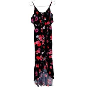 Express ruffle boho chic high low floral dress